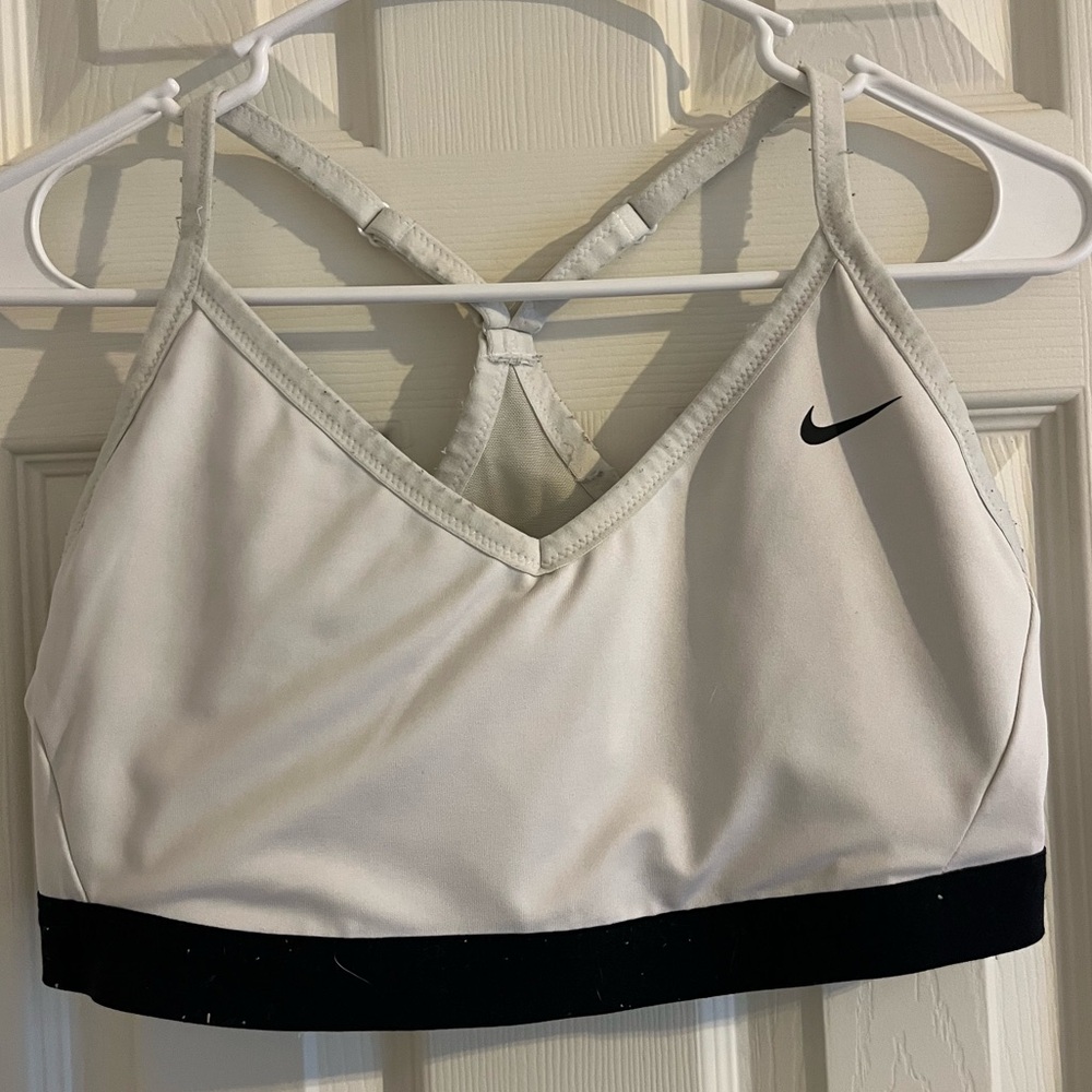 Nike Women's White and Black Sports Bra